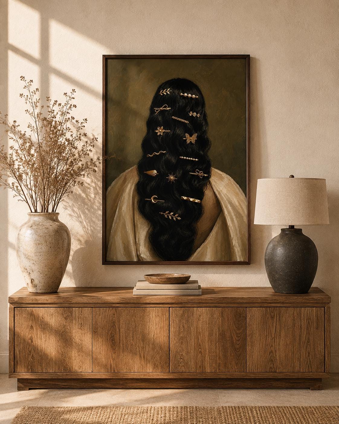 Black Woman Fine Art Print, Modern African American Portrait, Empowerment Wall Decor