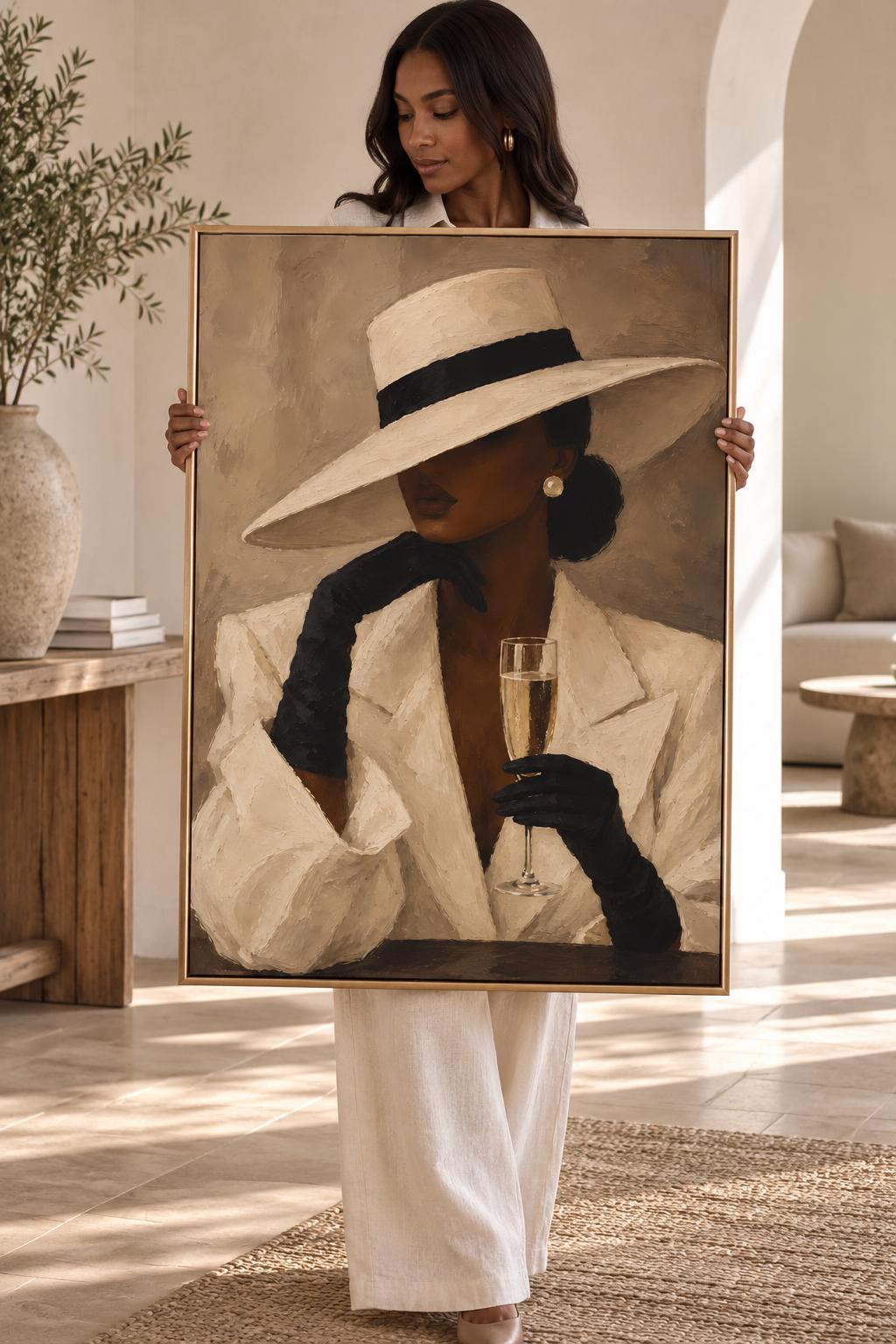 Afrocentric Fine Art Print, Black Woman Portrait, Modern African American Decor