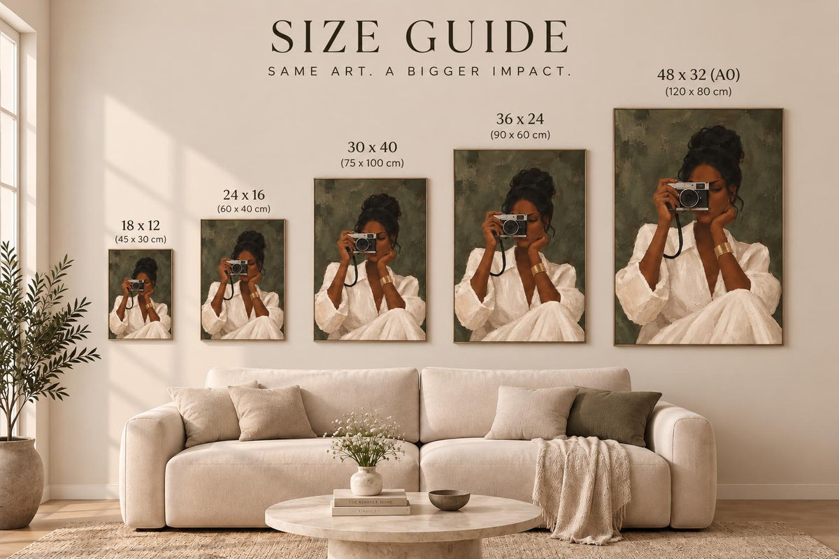 Black Woman Fine Art Portrait Print, Modern Minimalist Wall Decor