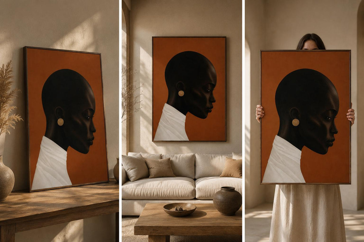 African Woman Portrait Print, Melanin Beauty, Afrocentric Modern Decor