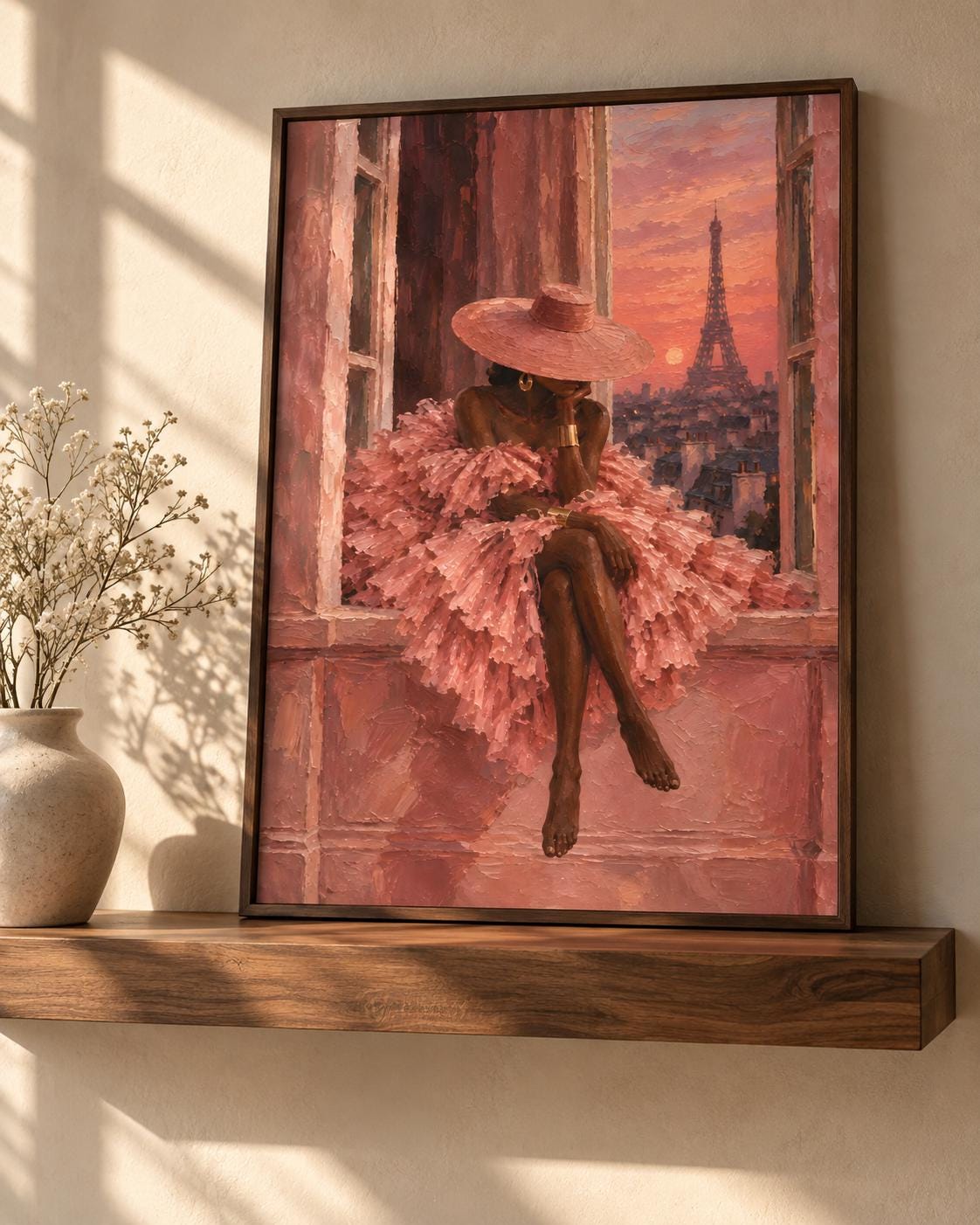 Black woman Paris Wall Art