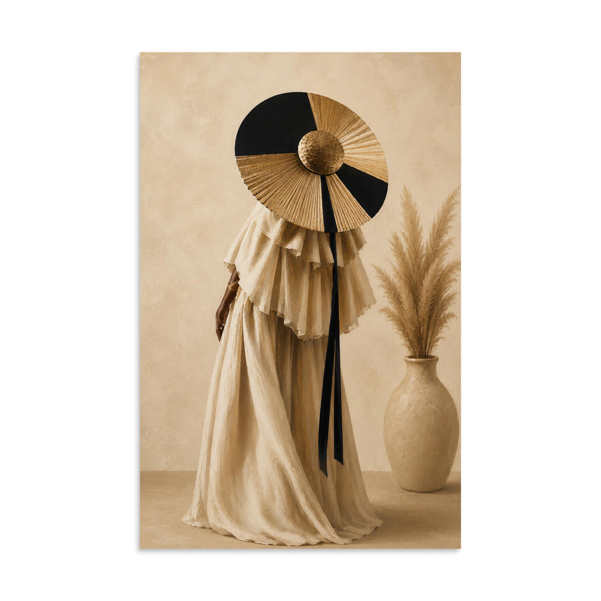 African Woman Portrait Print, Luxury Neutral Boho Wall Art Poster