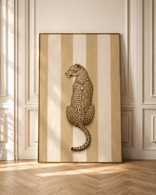 Afrocentric Leopard Wall Art, Neutral Safari Print, Minimalist African Decor