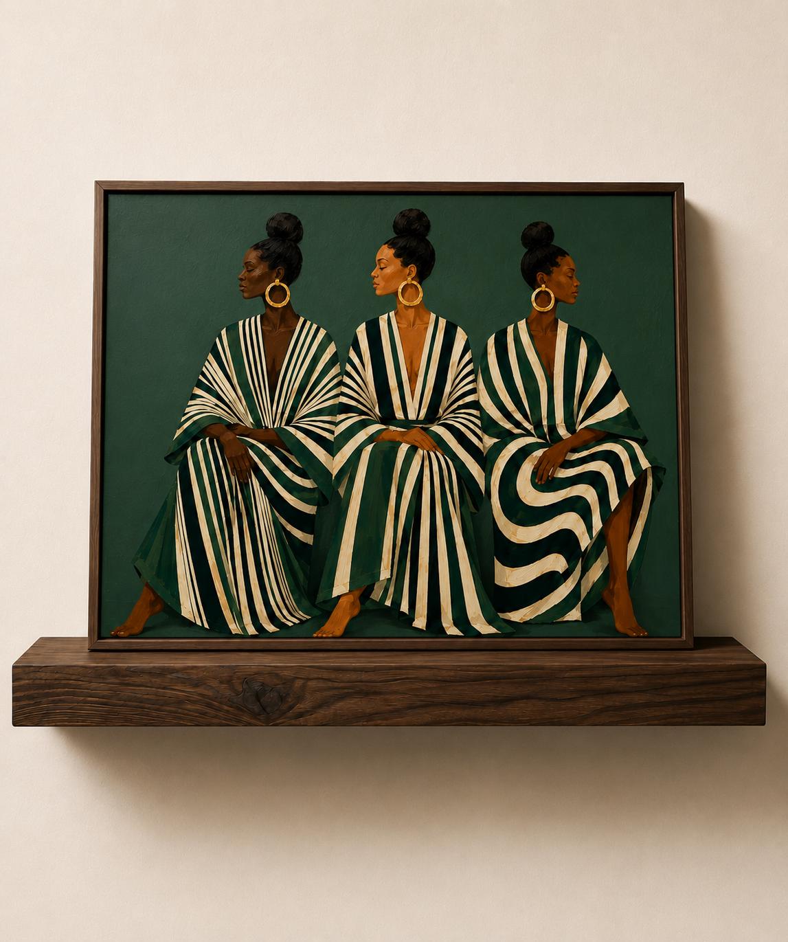Modern Afrocentric Wall Art: Friends Black Painting, African Home Decor