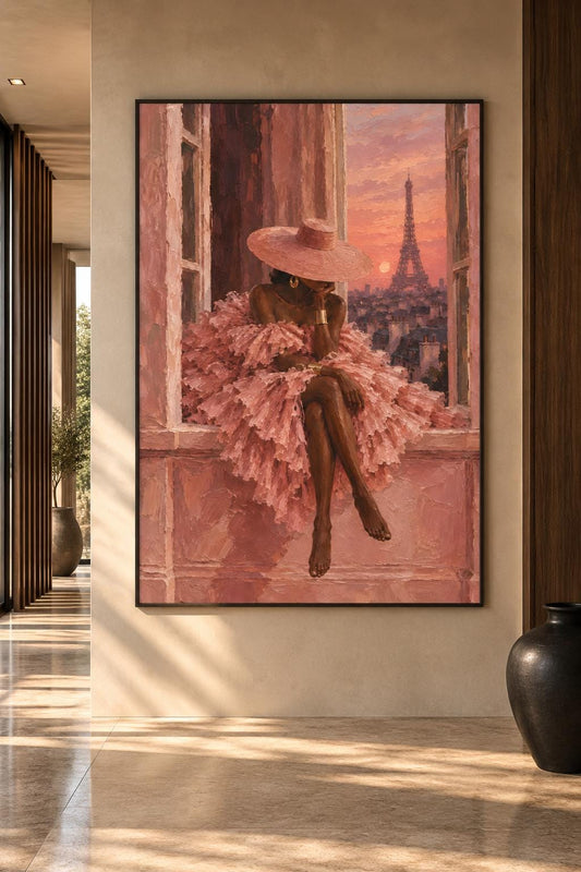 Black woman Paris Wall Art