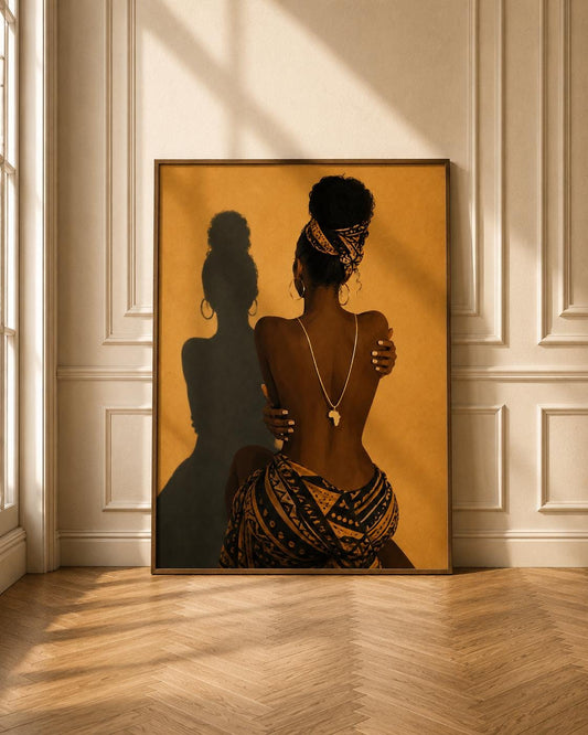 African Queen Wall Art Print, Black Woman Artwork, Afrocentric Home Decor, Contemporary African Poster