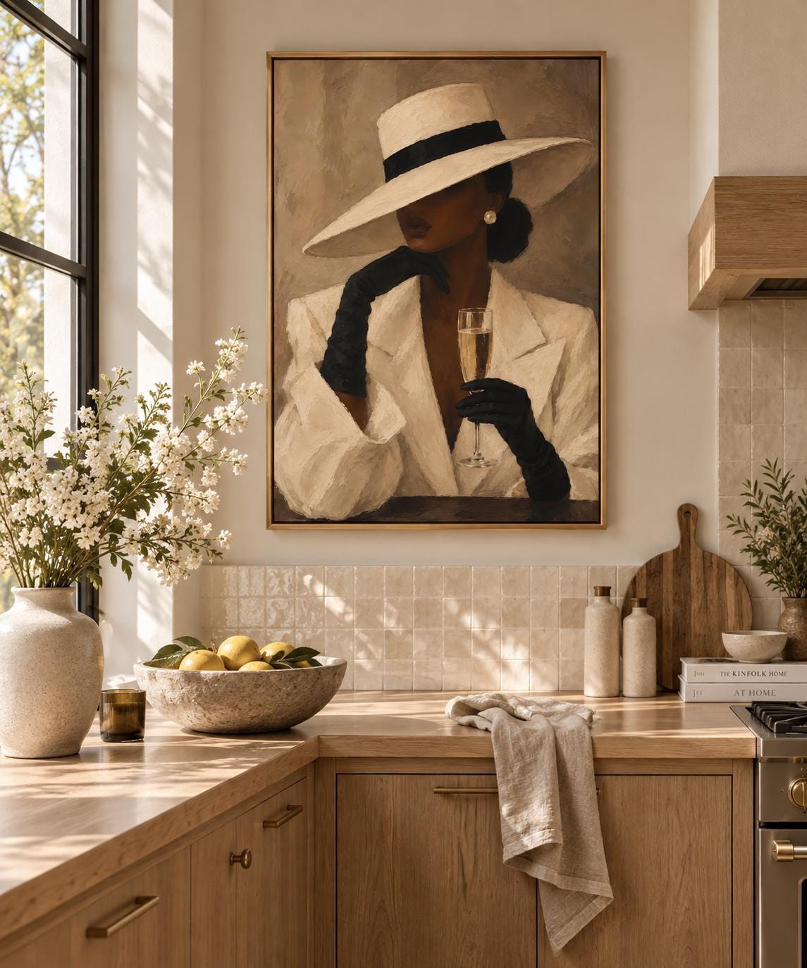 Afrocentric Fine Art Print, Black Woman Portrait, Modern African American Decor