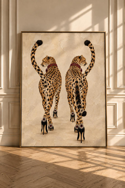 Cheetah High Heel Fashion Art, Luxury Animal Wall Decor