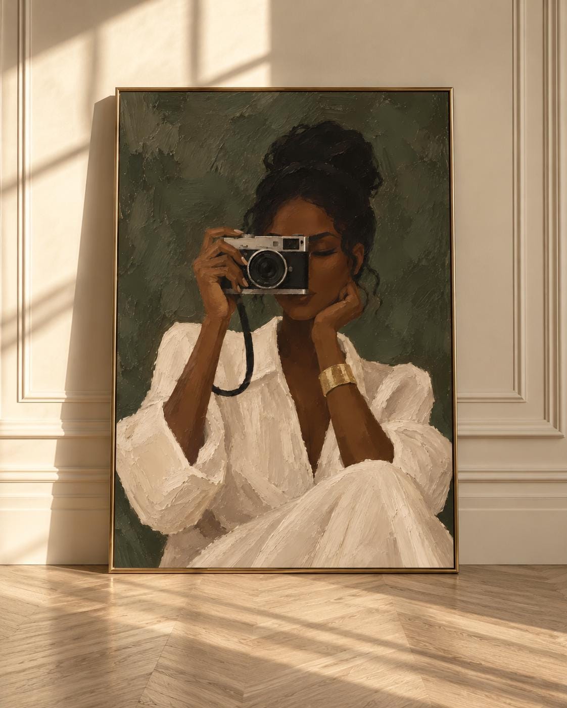 Black Woman Fine Art Portrait Print, Modern Minimalist Wall Decor