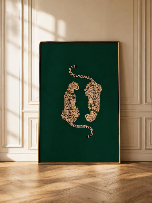 Emerald Green Cheetah Print: Minimalist Jungle Animal