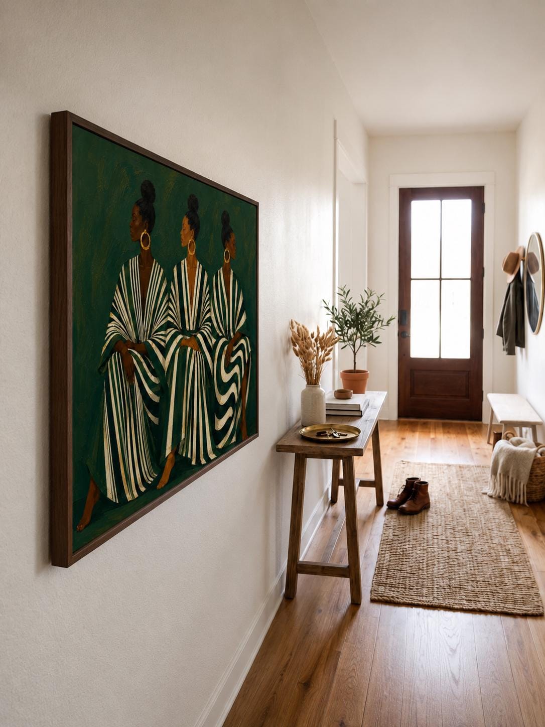 Modern Afrocentric Wall Art: Friends Black Painting, African Home Decor